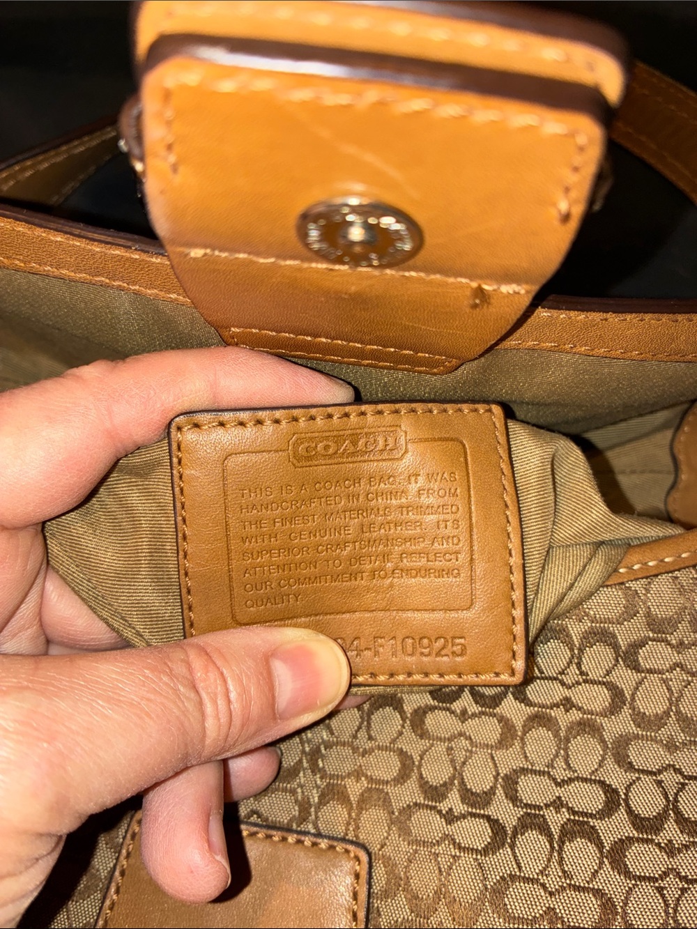 Coach F10925 Y2K Soho Signature Flap Shoulder Bag - Beige & Silver (ABBA) - Picture 13 of 16